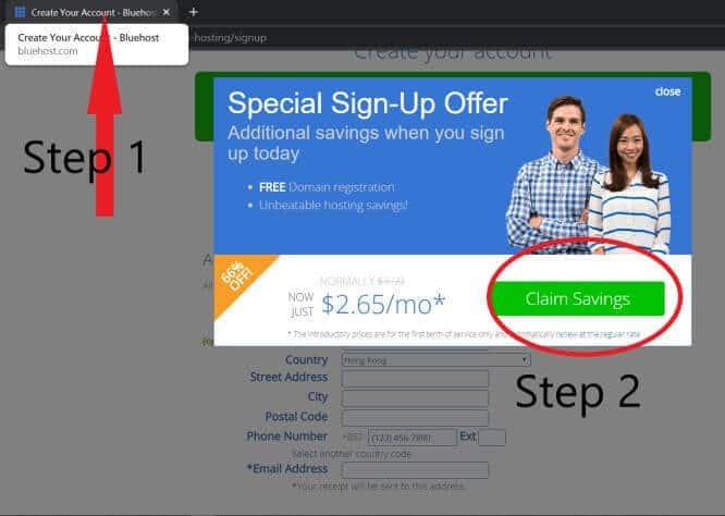 Bluehost Tutorial Claimming Discount Bluehost 教學秘技獲取最好優惠