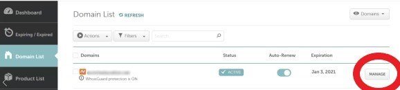 namecheap domain management 網址連接Bluehost 網站伺服器