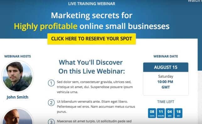 Webinar Funnel Show Case 網上研討會銷售漏斗例子